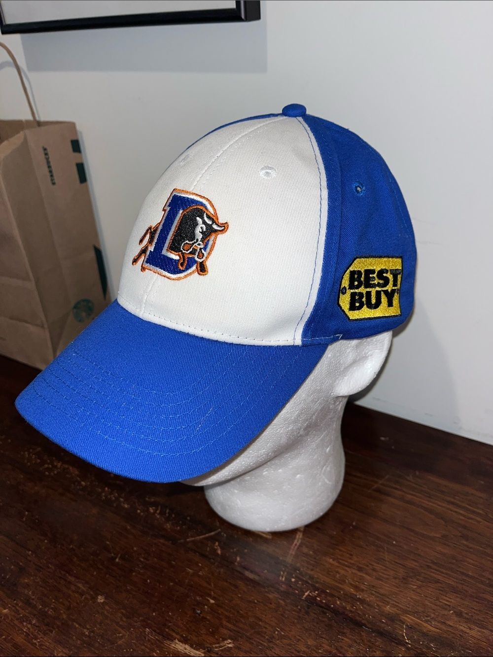 Best Buy Brand Royal Blue Sewn Durham Bulls Baseball ball cap hat adj strap NWOT